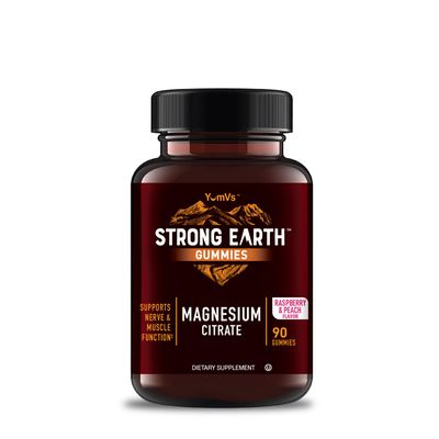 YumVs Strong Earth - Magnesium Citrate - Raspberry and Peach - 90 Gummies (30 Servings)