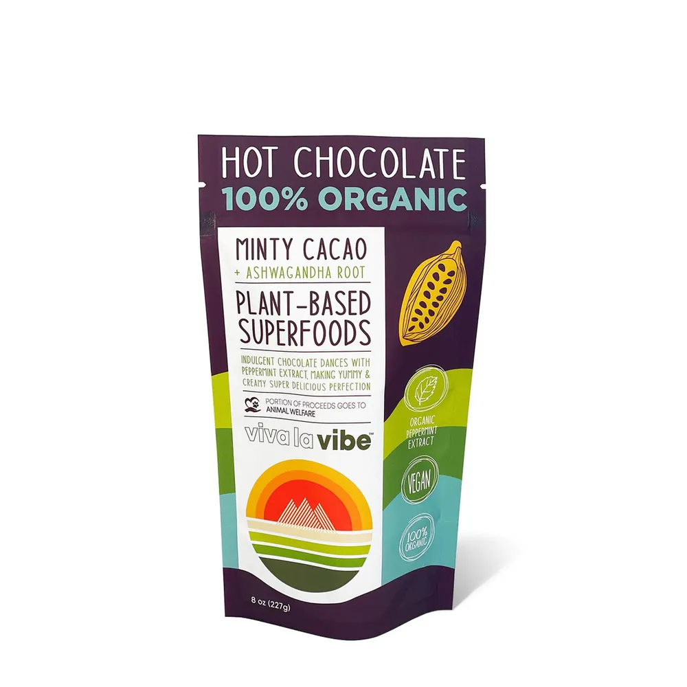 Viva La Vibe Hot Chocolate Minty Cacao + Ashwagandha Root Healthy - 8 Oz. (8 Servings)