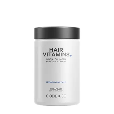 Codeage Hair Vitamins Healthy - Biotin 10000 Mcg Healthy - Collagen Healthy - Keratin & Multivitamins Healthy - 120 Capsules (30 Servings)