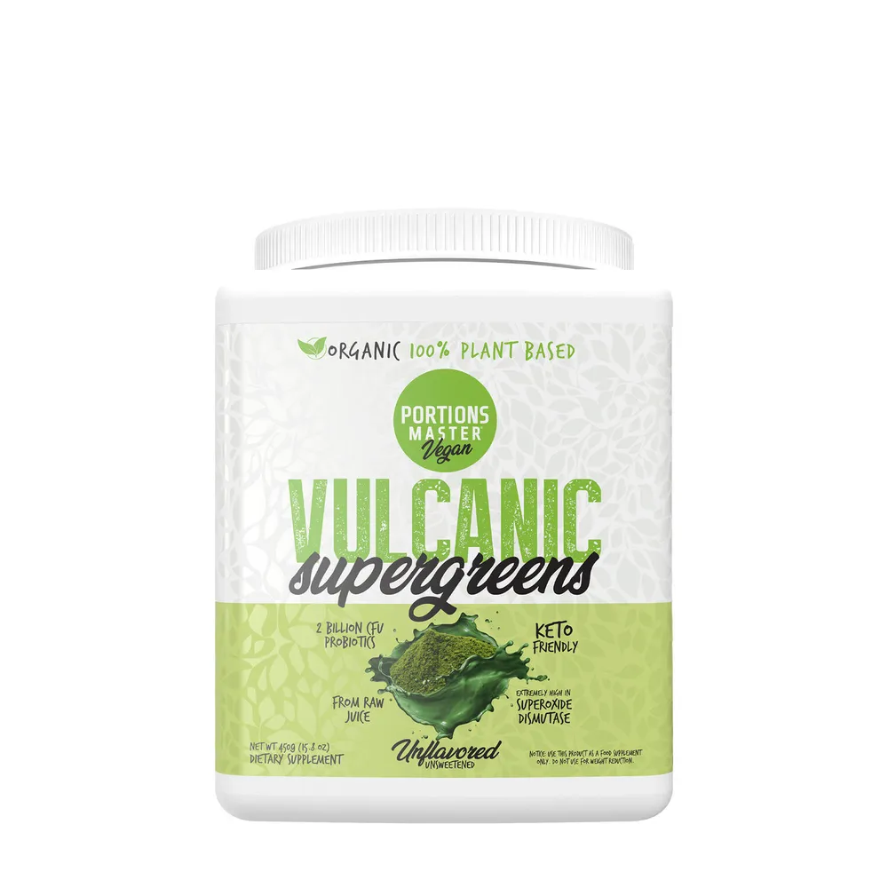 Portions Master Vulcanic Supergreens Healthy - Unflavored Healthy - 15.8 Oz. (90 Servings)