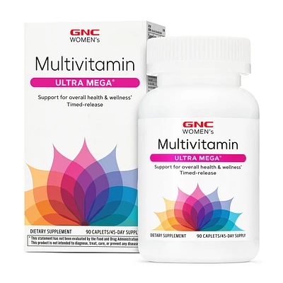 GNC Women's Multivitamin Ultra Mega Healthy - 90 Caplets (45 Servings)