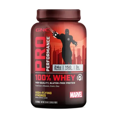 GNC Pro Performance 100% Whey Protein Gluten-Free - Marvel: HighGluten-Free -Flying S'mores (25 Servings)