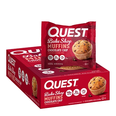 Quest Bake Shop Muffin - Chocolate Chip (8 Muffins)