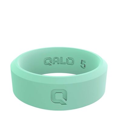 Qalo Women's Modern Turquoise Silicone Ring - Size