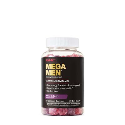 GNC Mega Men Gummy Multivitamin - Mixed Berry - 60 Gummies