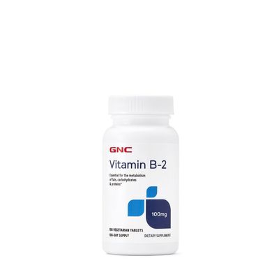 GNC Vitamin B-2 100 Mg - 100 Vegetarian Tablets (100 Servings)
