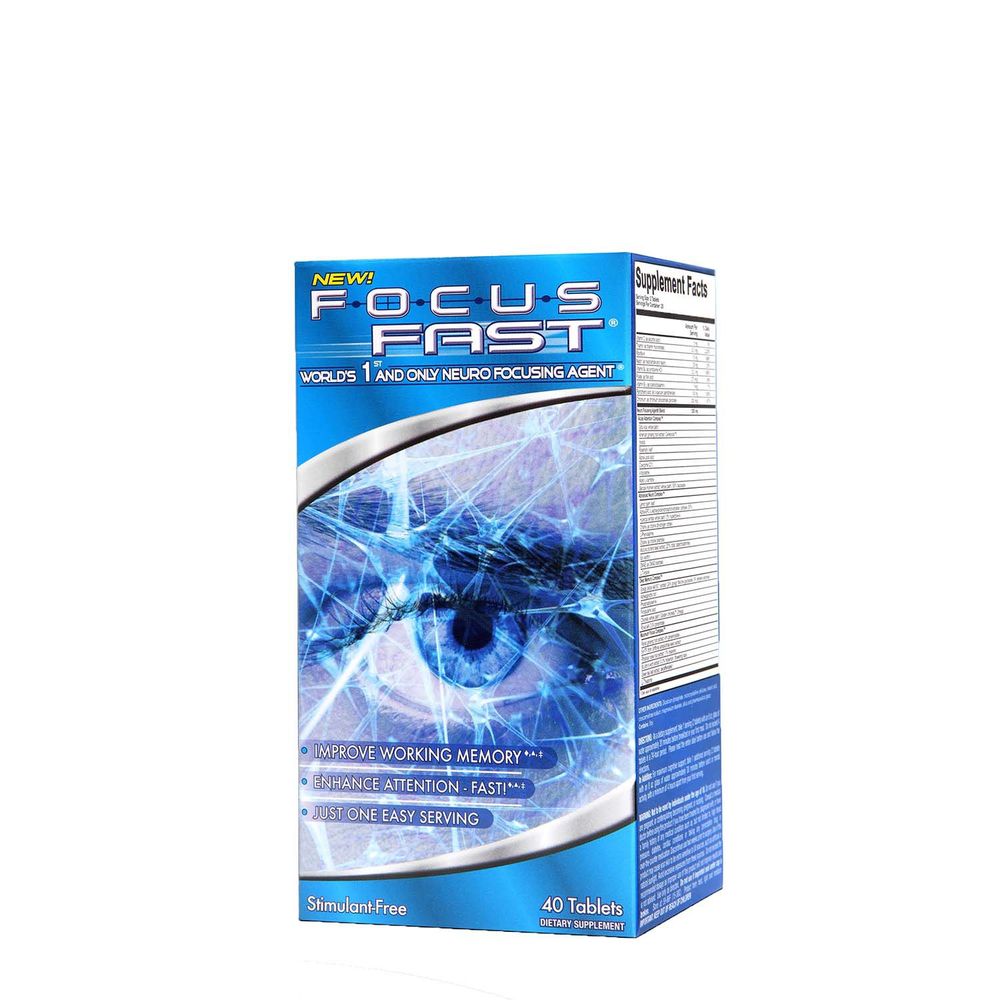 Focus Fast World's 1St & Only Neuro Focusing Agent Healthy - 40 Tablets (20 Servings)