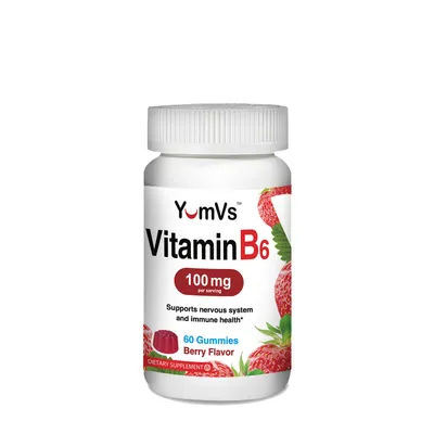 YumVs Vitamin B6 100Mg Vitamin B - Berry Vitamin B - 60 Gummies (30 Servings)