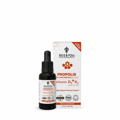 Bee and You Propolis: 30% Pure Propolis Extract with Vitamin D3 & K2 - 30 Ml. (30 Servings) - 30ml