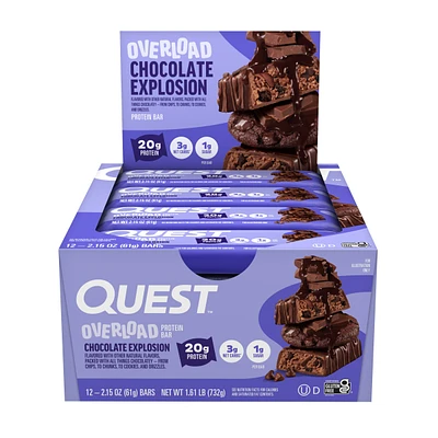 Quest Overload Protein Bar - Chocolate Explosion (12 Bars)