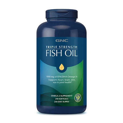 GNC Triple Strength Fish Oil 1000Mg - 210 Softgels (210 Servings)