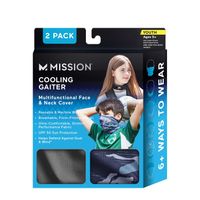 Mission Youth Cooling Gaiter - Black & Camo - 2 Pack