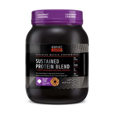GNC AMP Sustained Protein Blend - Girl Scout Coconut Caramel - 2.5 Lb.