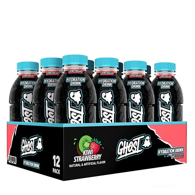 GHOST Hydration Drink Vitamin C - Kiwi Strawberry 16.9Oz. (12 Bottles) Zero Sugar