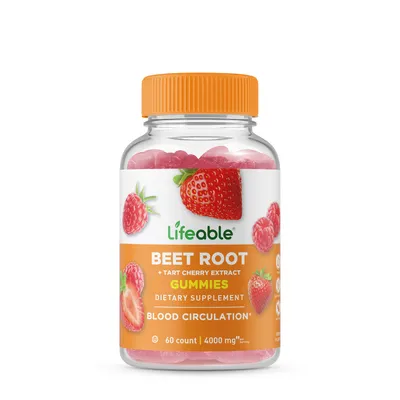 Lifeable Beet Root and Tart Cherry Vegan - 60 Gummies (30 Servings)