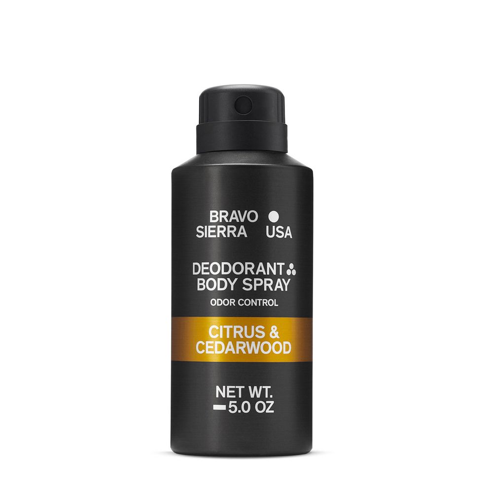 Bravo Sierra Deodorant Body Spray Vegan - Citrus and Cedarwood Vegan - 5 Oz. (1 Can)