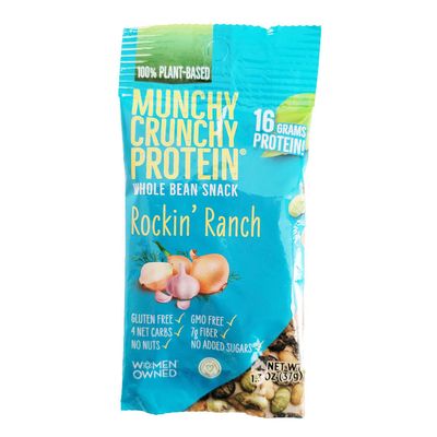 Vegetarian Traveler Munchy Crunchy Protein Whole Bean Snack Vegan - Rockin' Ranch (10 Packs)