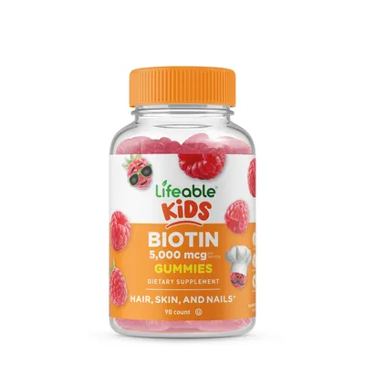 Lifeable Kids Biotin 5000Mcg Vegan - 60 Gummies (30 Servings)