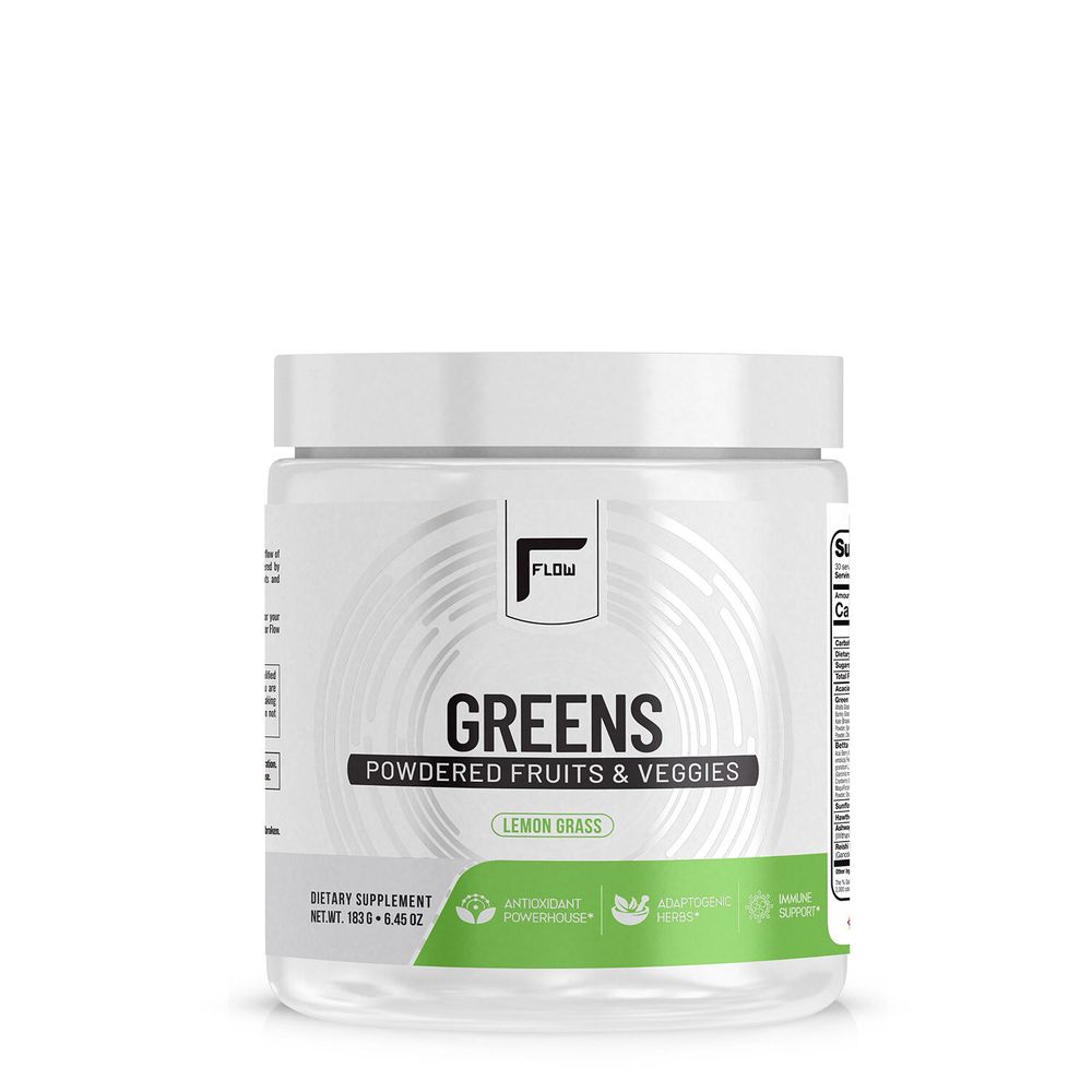 Flow Supplements Greens Powdered Fruits and Veggies Lemon Grass - 6.45 Oz. (30 Servings)