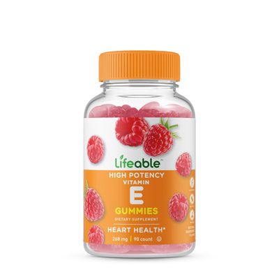 Lifeable High Potency Vitamin E Gummies - Raspberry - 90 Gummies (45 Servings)