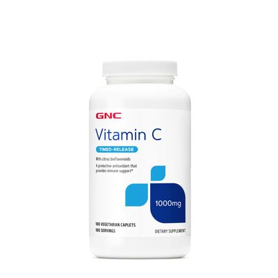 GNC Vitamin C Timed-Release 1000 Mg - 180 Vegetarian Caplets