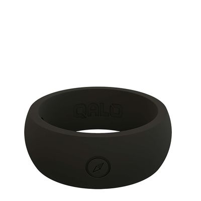 Qalo Men's Classic Black Silicone Ring - Size