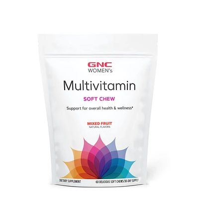 GNC Women's Ultra Mega Soft Chews Healthy - Mixed Fruit 60 (30 Servings)