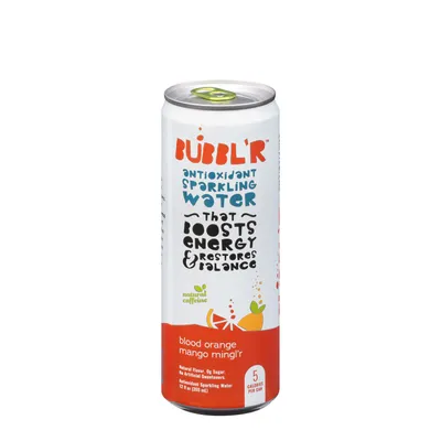 BUBBL’R Antioxidant Sparkling Water, Blood Orange Mango Mingl'r - 12Oz. (12 Cans)