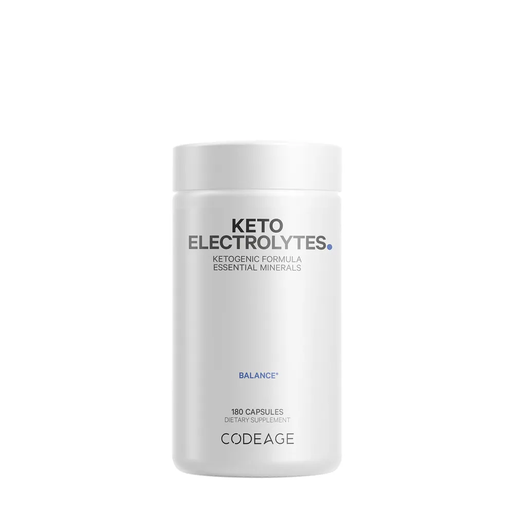 Codeage Keto Electrolytes Vegan Ketogenic Minerals Hydration Formula - 180 Capsules (90 Servings)