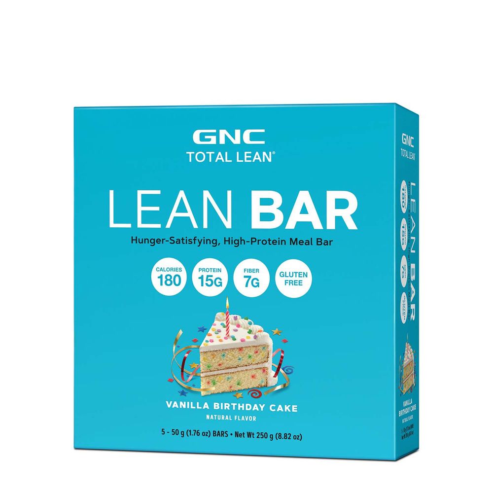 GNC Total Lean Lean Bar - Vanilla Birthday Cake (5 Bars)