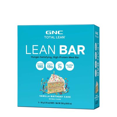 GNC Total Lean Lean Bar - Vanilla Birthday Cake - 5 Bars