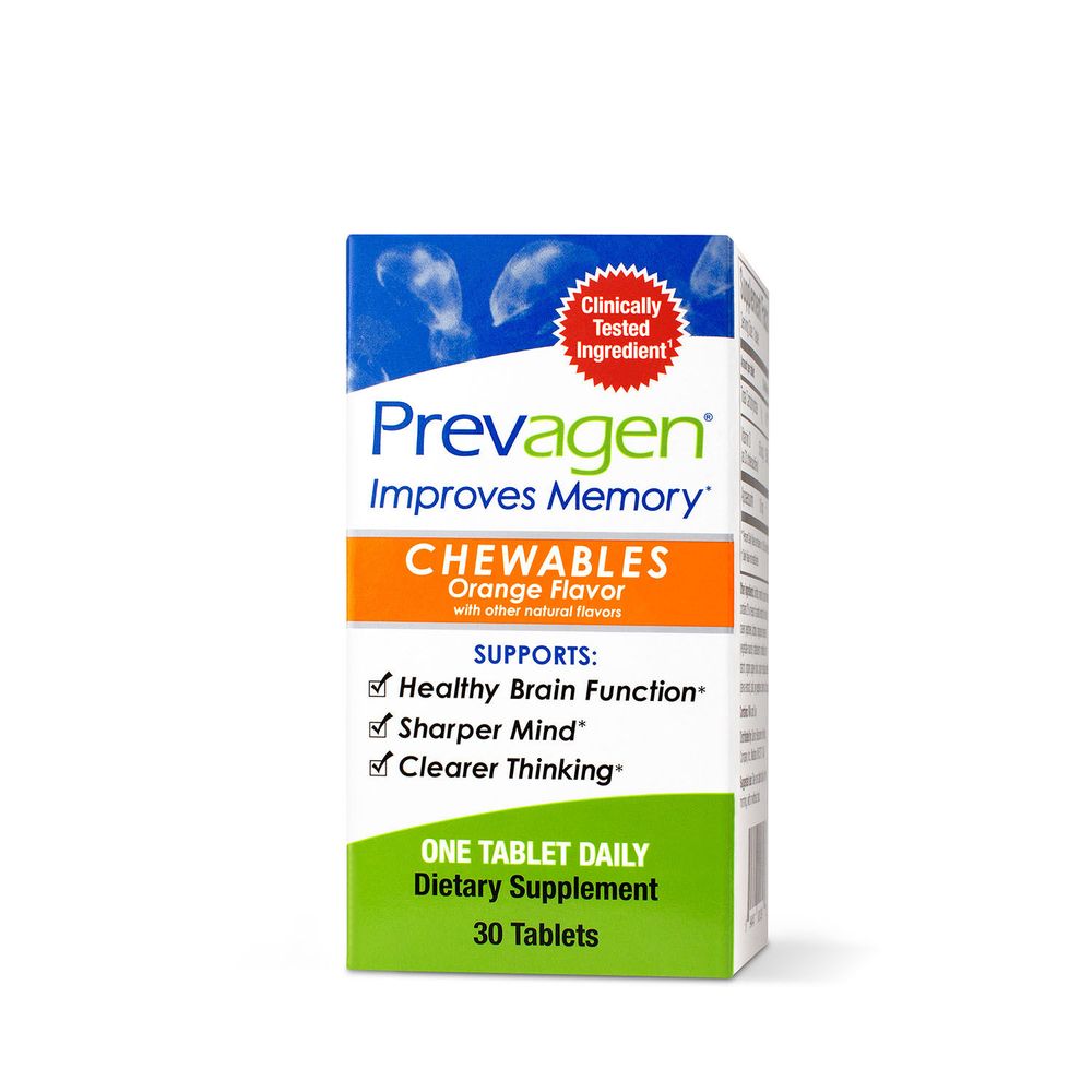 Prevagen Chewables Memory Support - Orange - 30 Chewable Tablets (30 Servings)