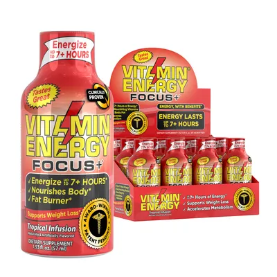 Vitamin Energy Focus+ - Tropical Infusion - 1.93 Oz (12 Bottles)