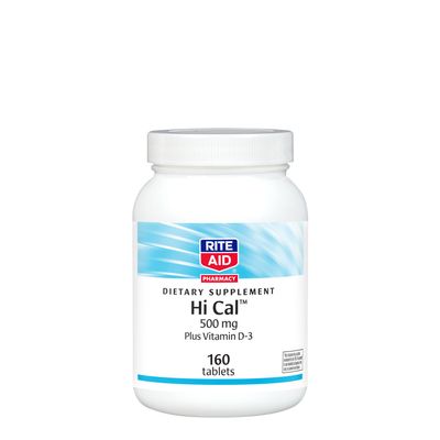 Rite Aid Hi Cal 500 Mg Plus Vitamin D-3 - 160 Tablets (160 Servings)