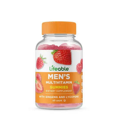 Lifeable Men's Multivitamin with Ginseng and Lycopene Vegan - 60 Gummies (30 Servings)