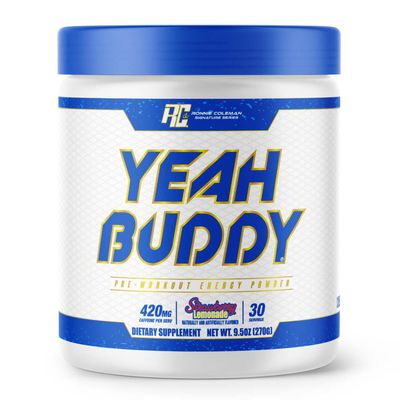 Ronnie Coleman Signature Series Yeah Buddy Pre-Workout Energy Powder - Strawberry Lemonade (30 Servings) - 30 Scoops