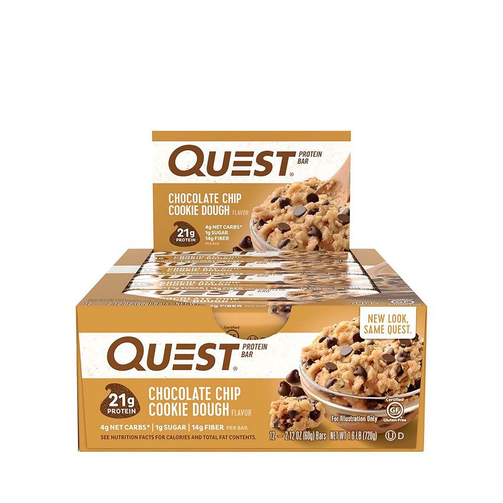 Quest Quest Bar Gluten-Free - Chocolate Chip Cookie Dough Gluten-Free - 12 Bars