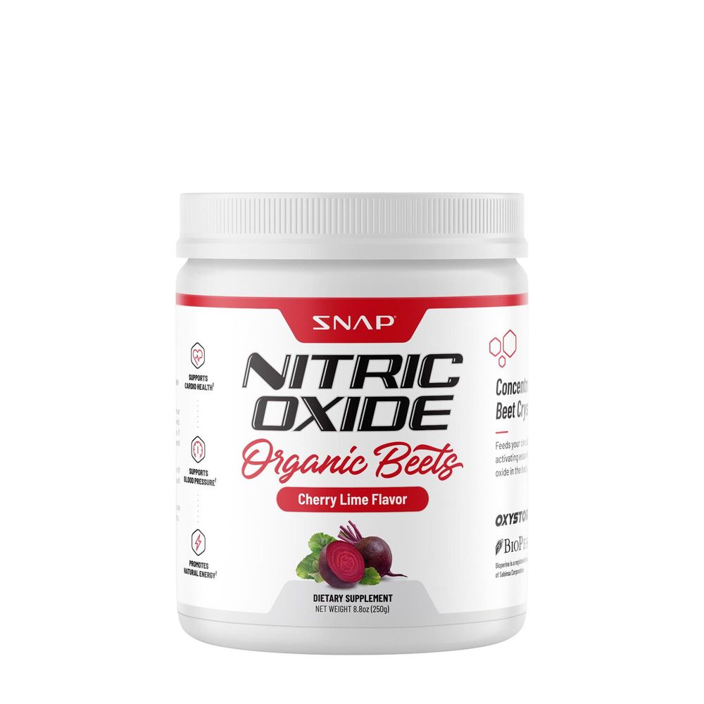 SNAP Supplements Nitric Oxide Organic Beets Vegan - Cherry Lime Vegan - 8.8 Oz. (30 Servings)