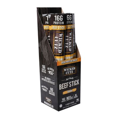 Wicked Cutz Beef Sticks - Teriyaki (12 Sticks) - 12 Beef Sticks