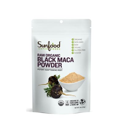 Sunfood Superfoods Raw Organic Black Maca Powder - 4 Oz