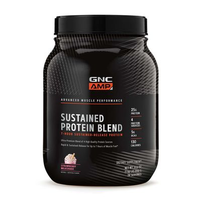 GNC AMP Sustained Protein Blend - Strawberry Milkshake - 1.98 Lb.