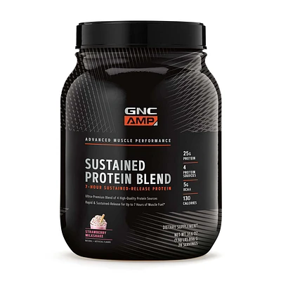 GNC AMP Sustained Protein Blend - Strawberry Milkshake (28 Servings)