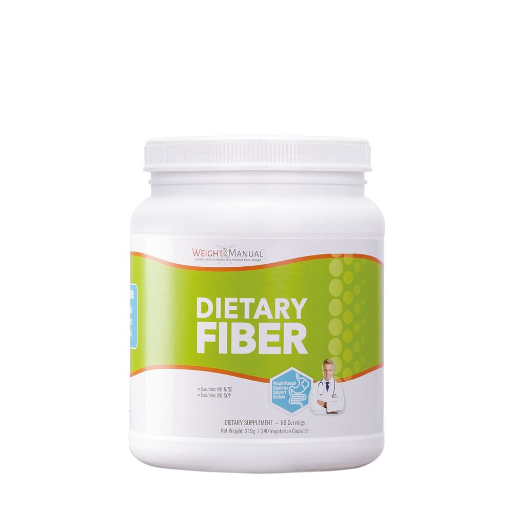 Body Manual Dietary Fiber Capsules Healthy - 240 Capsules (60 Servings)