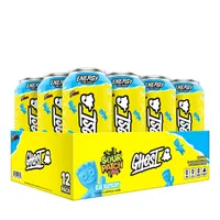 GHOST Energy Drink - Sour Patch Kids Blue Raspberry - 16Oz. (12 Cans) - Zero Sugar