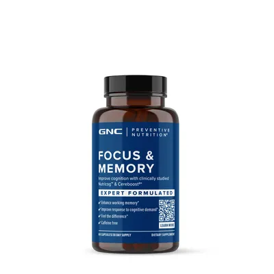 GNC Preventive Nutrition Focus and Memory Healthy - 60 Capsules (30 Servings)