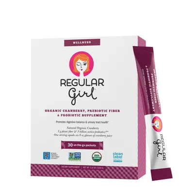Regular Girl Organic Cranberry Healthy - Prebiotic Fiber & Probiotic Healthy - 5.6 Oz. (30 Servings)