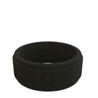Qalo Men's Step Edge Black Silicone Ring - Size 11 - 1 Item -