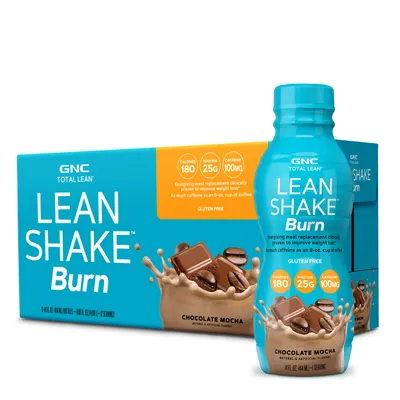 GNC Total Lean Lean Shake Burn Healthy - Chocolate Mocha Healthy - 14Oz. (12 Bottles)