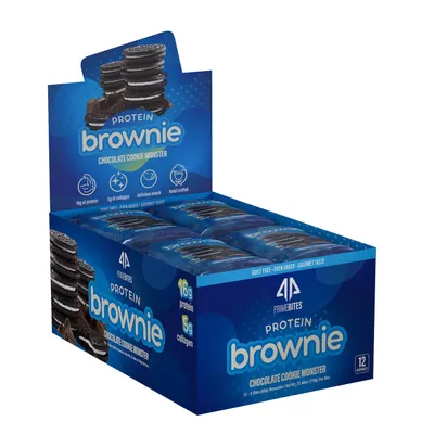 Alpha Prime Protein Brownie - Chocolate Cookie Monster - 12 Brownies