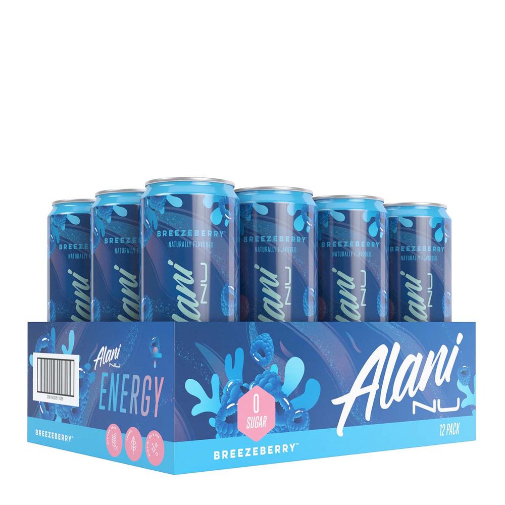 Alani Nu Energy Drink - Breezeberry - 12Oz. (12 Cans) - Zero Sugar